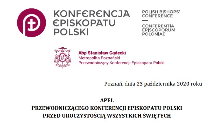 Apel Przewodniczącego KEP przed Uroczystością Wszystkich Świętych