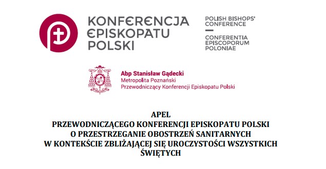 Apel przewodniczacego Episkopatu o przestrzeganie obostrzeń sanitarnych w kontekście Uroczystosci Wszystkich Świętych